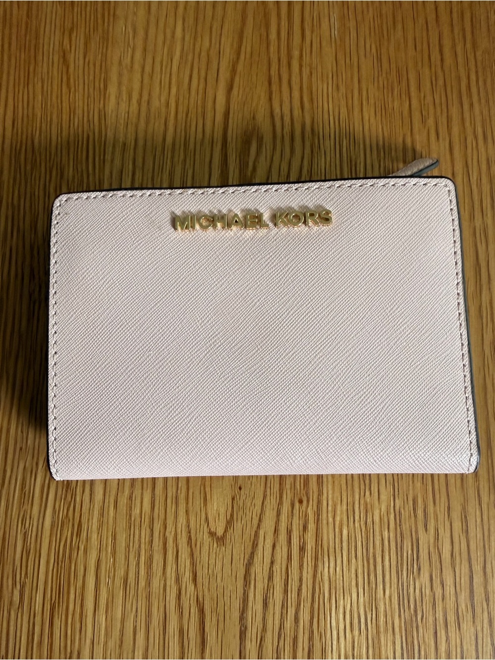 Michael Kors Pale Pink Saffiano Zip Around Wallet